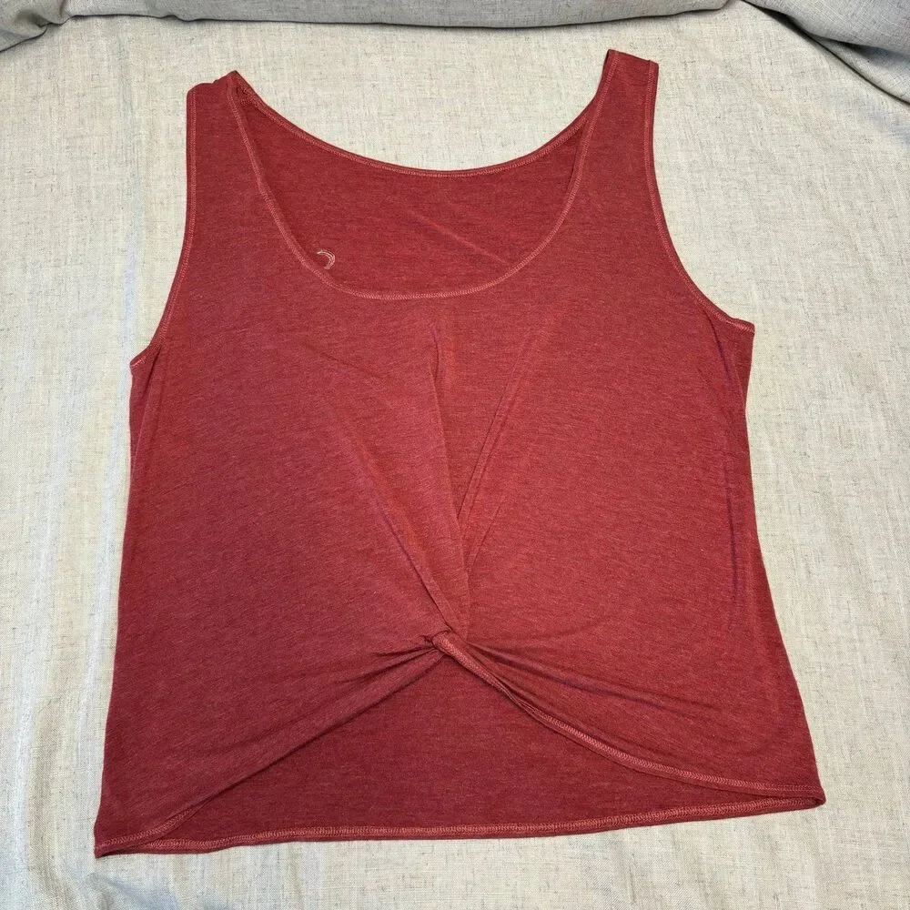 Zyia Active‎ Tank Top Red Viscose Twisted Back Women’s Sixe 2XL Athleisure